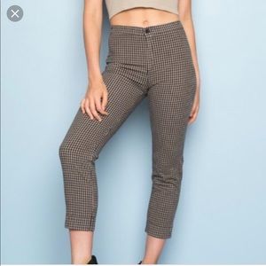 Brandy Melville Black/Tan Gingham Pants